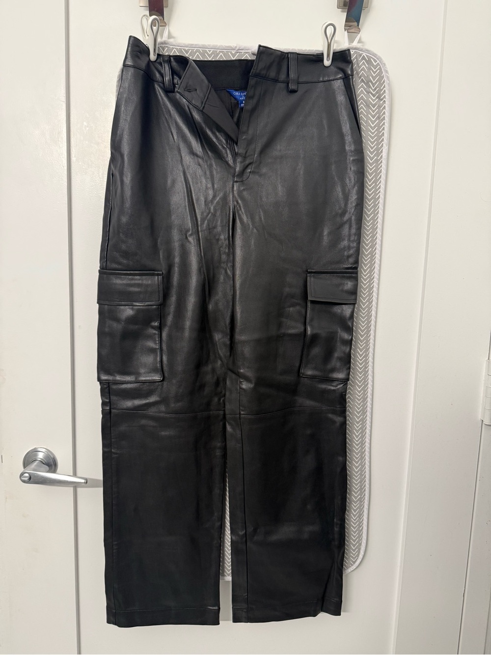 Apt. 9 Black Wide-Leg Faux Leather Cargo Pants